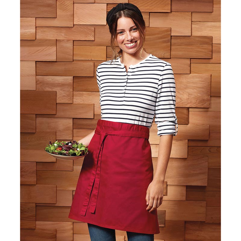 Colours mid-length apron - Burgundy One Size
